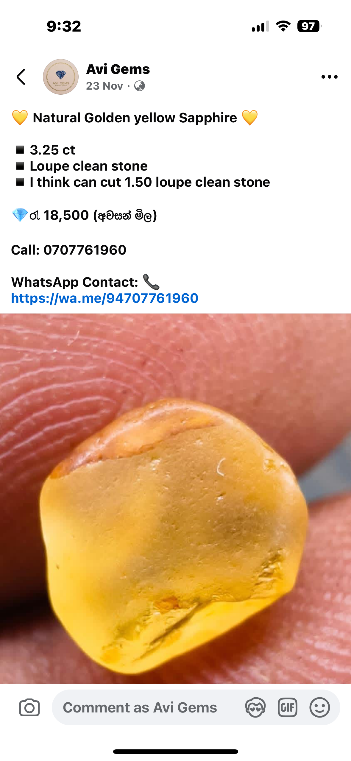 Natural Golden Yellow Sapphire